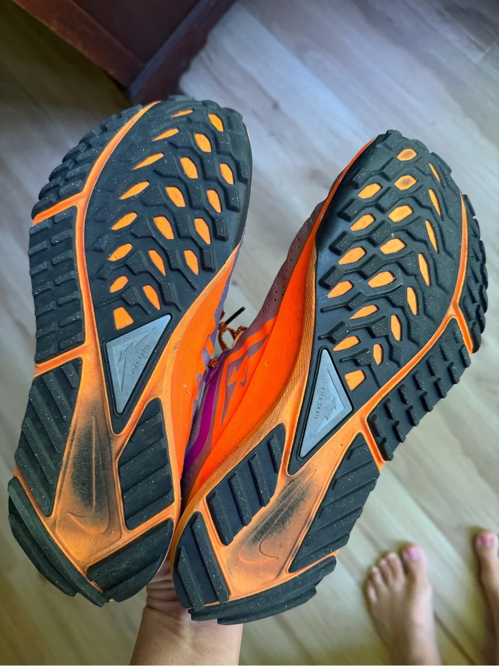 Nike Women's React Pegasus Trail 4 Running Shoe - Purple/Orange
